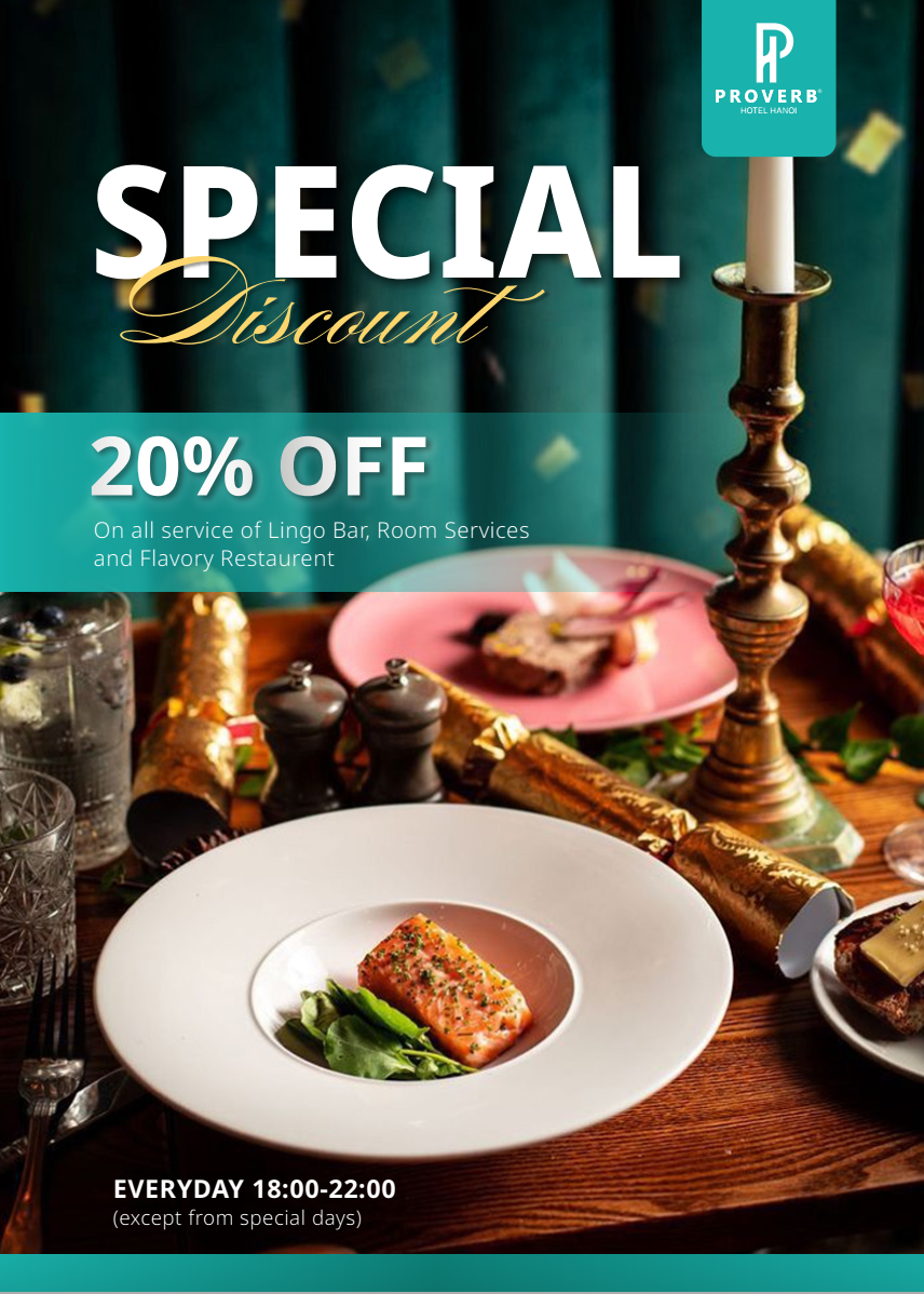 SPECIAL DISCOUNT – F&B OFFER 20% OFF
